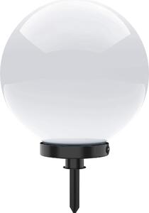 Selltec Lampada sferica KIRA, lampada da giardino, lampada da esterno con picchetto, bianco opalino, giardino, esterno, terrazza