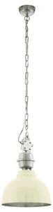Lampada a sospensione vintage Grantham beige, cromo