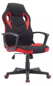 Sedia da ufficio Dakar in tessuto nero/rosso – 63x48x106 cm