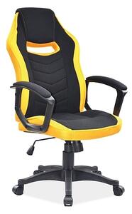 Poltrona girevole Camaro in tessuto nero/giallo – 59x49x106 cm