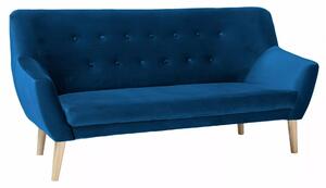 Divano Nordic 3 Velvet in velluto blu – 180x75x90 cm