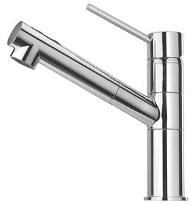 Plados Rubinetto Cucina Miscelatore Monocomando con Doccetta Estraibile finitura Ultragranit colore Cromo - VEMIXEXTL