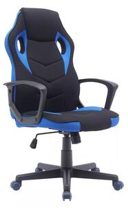Sedia da ufficio Dakar in tessuto nero/blu – 63x48x106 cm