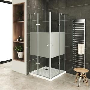 Cabina doccia angolare i-flair 75x70x180 cm in vetro di sicurezza da 6 mm parzialmente satinato - DK19