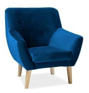 Poltrona Nordic 1 Velvet in velluto blu navy – 76x75x90 cm