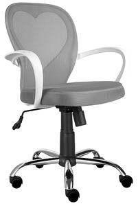 Sedia da ufficio Daisy in tessuto grigio/bianco – 60x47x98 cm