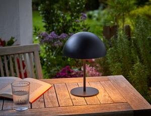 Lampada da tavolo a LED ricaricabile USB-C interruttore a sfioramento per interni esterni 28cm metallo nero