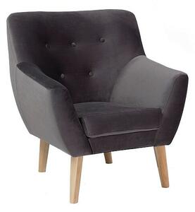 Poltrona Nordic 1 Velvet in velluto grigio – 76x75x90 cm