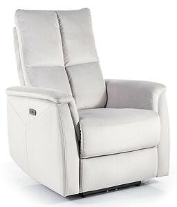 Poltrona relax Neptun Velvet in velluto grigio chiaro – 76x94x96 cm