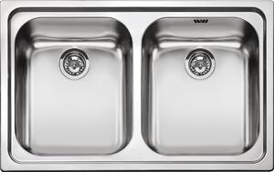 Smeg SP792-2, Lavello da incasso, Rettangolare, Acciaio inox, Acciaio inox, 2 vaschette, 340 x 400 mm