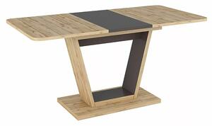 Tavolo Nigel allungabile in rovere Wotan e marrone – 120/160x80x76 cm