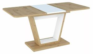 Tavolo Nigel allungabile in rovere Artisan e bianco opaco – 120/160x80x76 cm