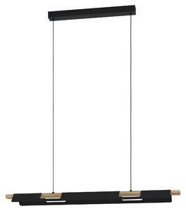 Lampada a sospensione Eglo Ermua LED nero/legno 31 watt dimmerabile