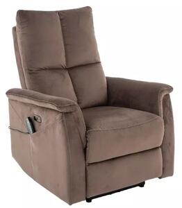 Poltrona relax elettrica Neptun M Velvet – cappuccino