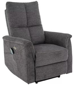Poltrona relax elettrica Neptun M Brego in tessuto grigio scuro