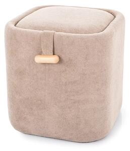 Pouf Nap con contenitore in tessuto beige scuro – 37x37x42 cm