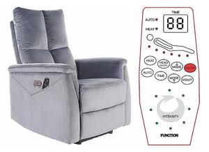 Poltrona relax elettrica Neptun M Velvet – grigio