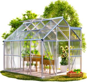 GARDEBRUK® Serra in alluminio 4,8m² 250x190cm incl. 2 lucernari Casa del pomodoro Serra di coltivazione Telaio freddo da giardino Casa delle piante Coltivazione 7,63m³