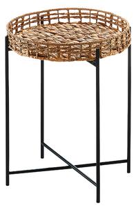 Tavolino Kobolo TEATIME in giacinto d'acqua e metallo rotondo - vassoio - 35x35x45 - tavolo per divano tavolo per computer portatile tavolino da caffè tavolini comodino
