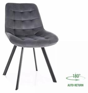 Sedia Monti Velvet in velluto grigio – 51x44x88 cm