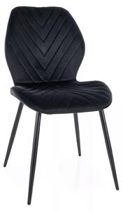 Sedia Mike Velvet in velluto nero – 48x41x86 cm