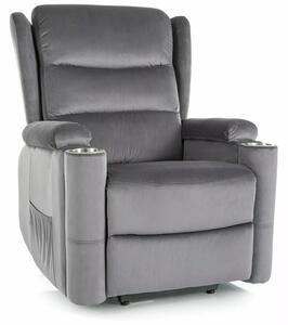 Poltrona reclinabile Minos Velvet – grigio