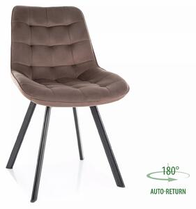 Sedia Monti Velvet in velluto cappuccino – 51x44x88 cm
