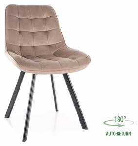 Sedia Monti Velvet in velluto beige scuro – 51x44x88 cm