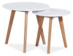 Set di tavolini Milan S2 – bianco e rovere