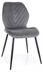 Sedia Mike Velvet in velluto grigio – 48x41x86 cm