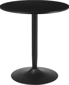 HOMCOM Tavolo da pranzo, Tavolo da cucina rotondo, Tavolo da sala da pranzo moderno per 2 persone, Tavolo a colonna con gamba in acciaio, Poggiapiedi antiscivolo per soggiorno, Ø70 x 75 cm, Nero
