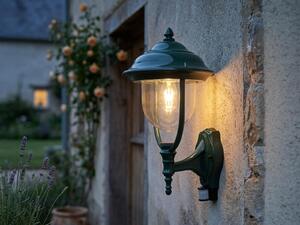 Lampada da esterno a LED con sensore di movimento, grande lanterna da parete in stile rustico, verde