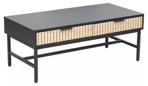 Tavolino Mago L1 in rovere e metallo nero – 100x48x40 cm