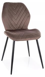 Sedia Mike Velvet in velluto cappuccino – 48x41x86 cm