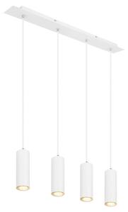 Globo Lighting lampada a sospensione in metallo bianco, opaco, metallo bianco, opaco, LxLxH: 750x90x1500mm, escl. 4x GU10 35W 230V