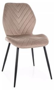 Sedia Mike Velvet in velluto beige scuro – 48x41x86 cm