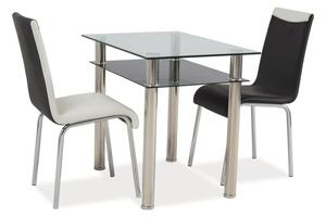 Tavolo Madras in vetro temperato e metallo cromato – 90x60x75 cm