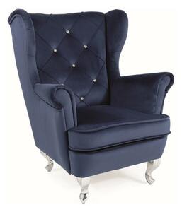 Poltrona per bambini Lili in velluto blu navy – 69x65x81 cm