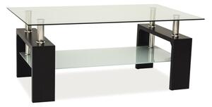 Tavolino da salotto Lisa Basic II in vetro e MDF wengé – 100x60x55 cm