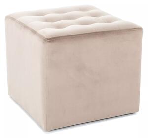 Pouf Lori Velvet in velluto beige – 39x39x34 cm