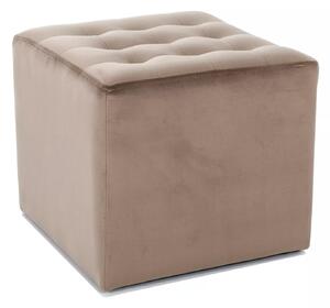 Pouf Lori Velvet in velluto beige scuro – 39x39x34 cm