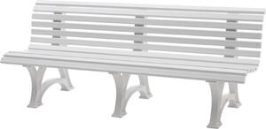 Panchina da giardino Jamaica | 4 posti | bianco | HxLxP 80x200x64cm | plastica resistente agli agenti atmosferici e ai raggi UV | panchina da parco Panchina da esterno Balcone da giardino Terrazza