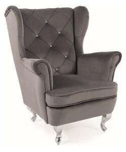 Poltrona per bambini Lili in velluto grigio – 69x65x81 cm