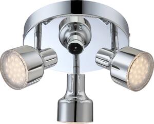 Lampada a sospensione Globo, modello "Rois", finitura cromata, con 3 LED; codice prodotto: 56213-3
