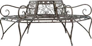 Panche da giardino, dimensioni 153x153x86 cm, panca da giardino in ferro, panca da esterno, colore grigio