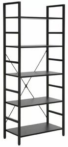 Libreria Loft R5 in metallo e laminato nero – 60x30x146 cm