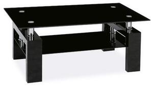 Tavolino da salotto Lisa II in vetro e MDF nero – 110x60x55 cm
