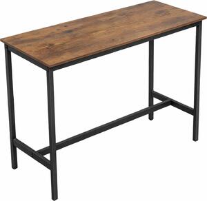 Tavolo da bar BEGRYF design industriale 100x40x90 cm, tavolo da bar con struttura in metallo, tavolo alto effetto legno marrone, tavolo da cucina soppalcato