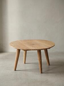 Tavolino rotondo in legno massiccio di acacia - Robuste gambe in legno, facile da pulire, fatto a mano. 75x75x40 cm | Kadima Design