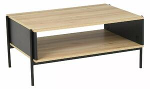 Tavolino Karina A in MDF rovere e metallo nero – 90x60x41 cm